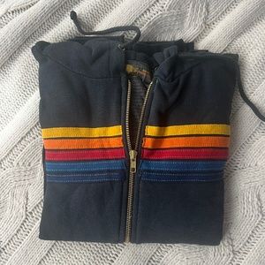 Aviator Nation Charcoal 5 Stripe Zip-Up Women’s M